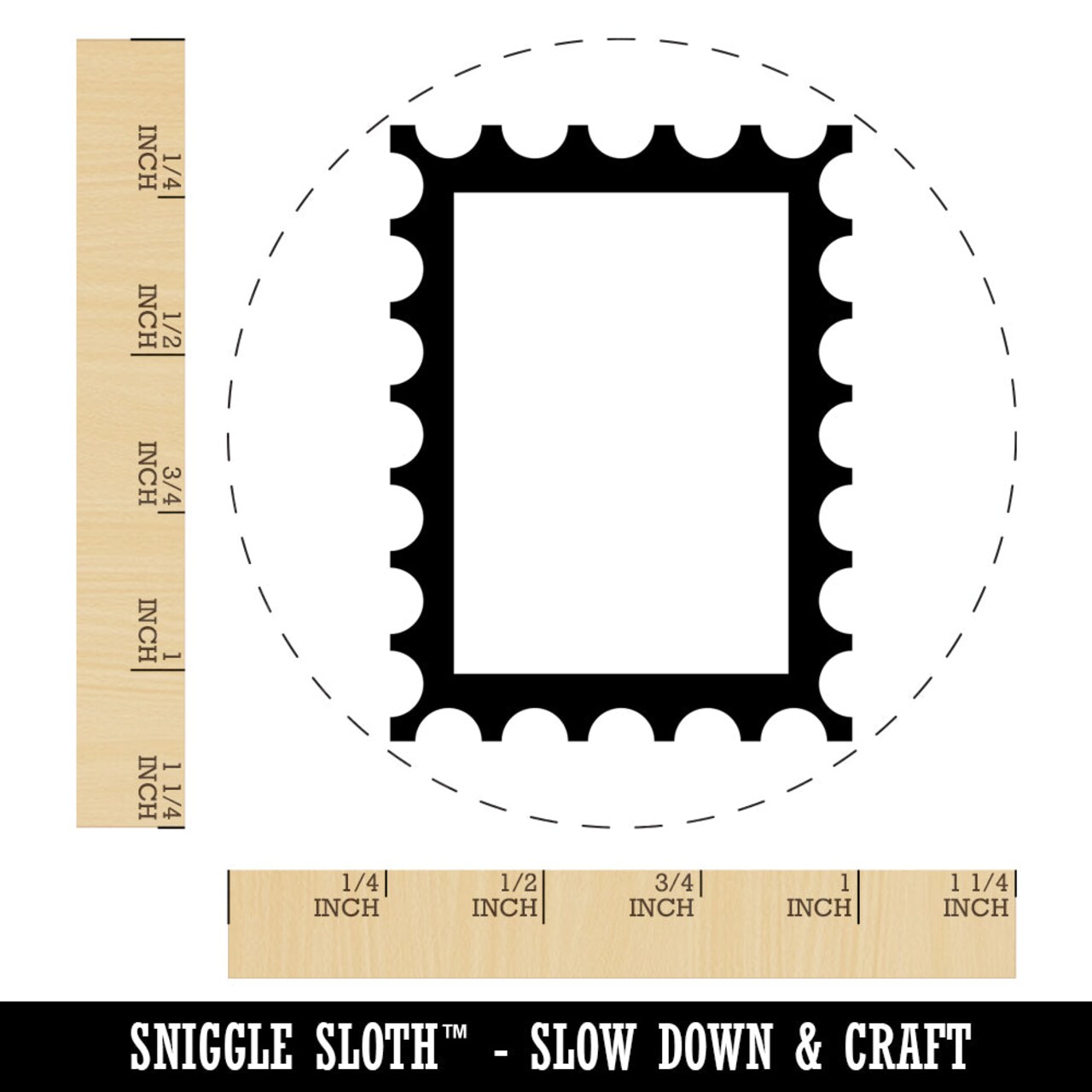 Postage Stamp Border Rubber Stamp for Stamping Crafting Planners